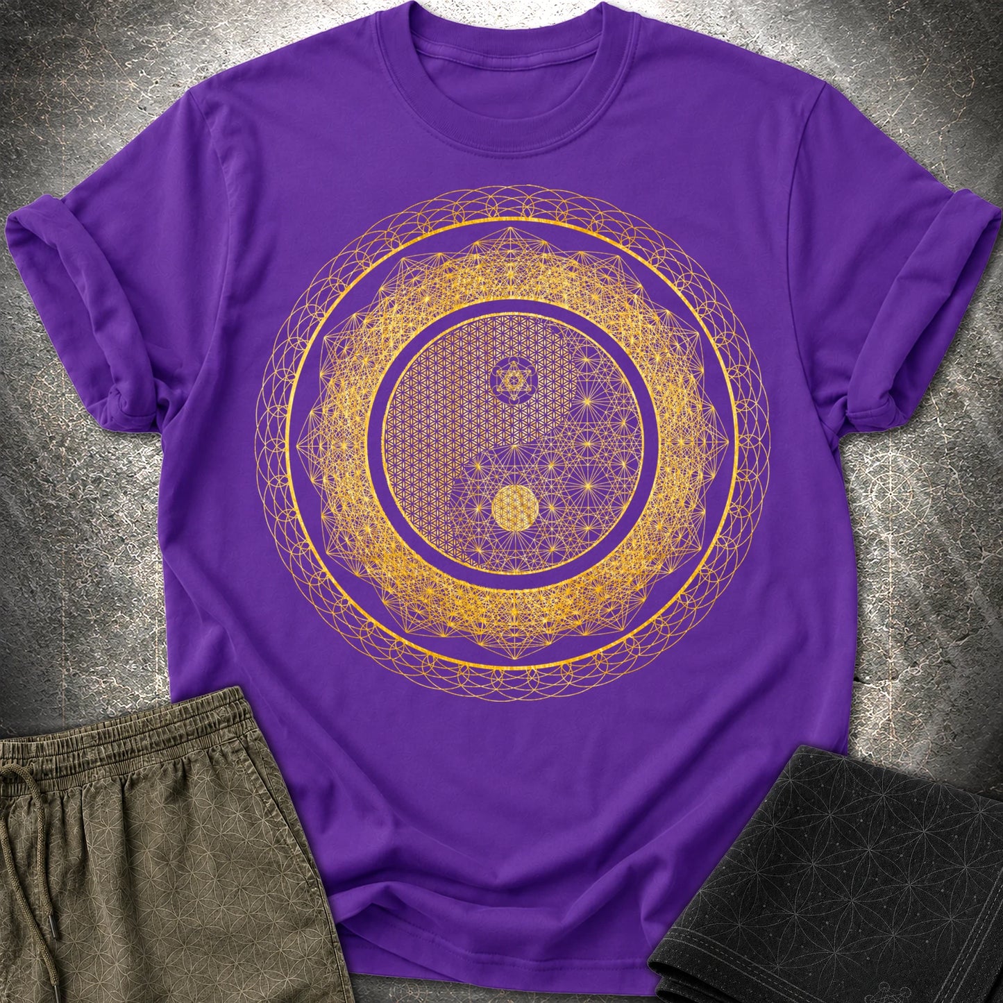 Yin Yang Gold T-Shirt - Yin Yang Gold T-Shirt - Purple