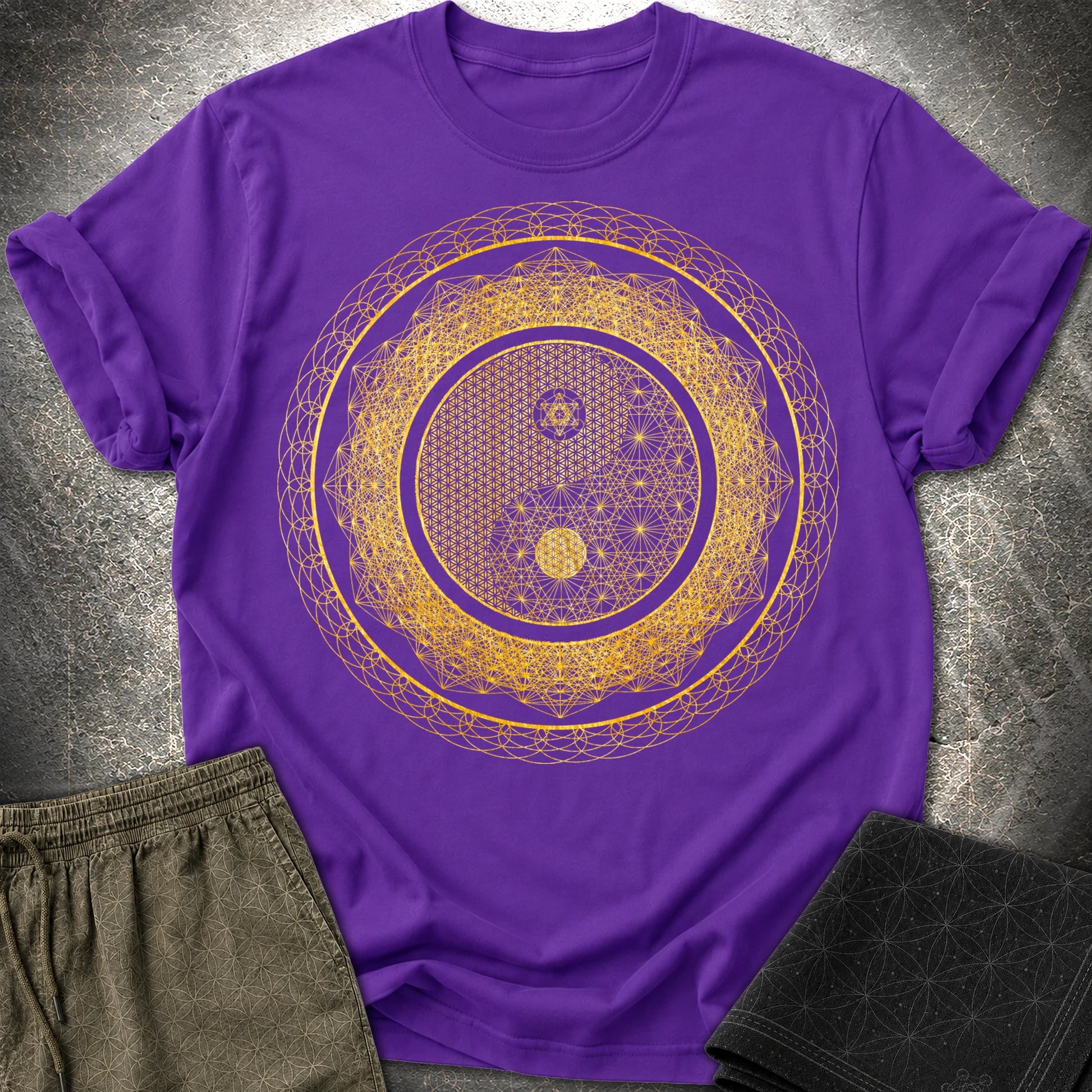 Yin Yang Gold T-Shirt - Yin Yang Gold T-Shirt - Purple