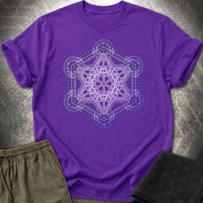 Intricate Metatron's Cube T-Shirt - Intricate Metatron's Cube T-Shirt - Purple