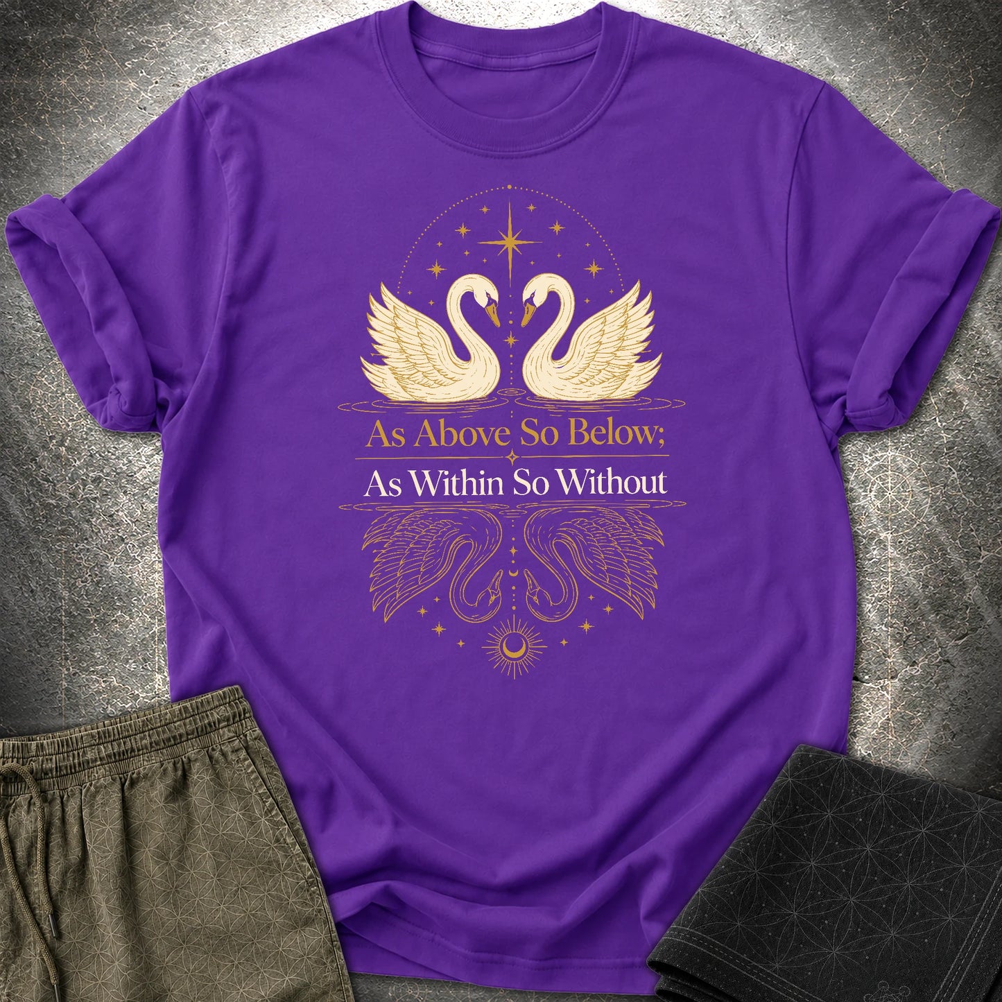 As Above So Below Swans T-Shirt - As Above So Below Swans T-Shirt - Purple
