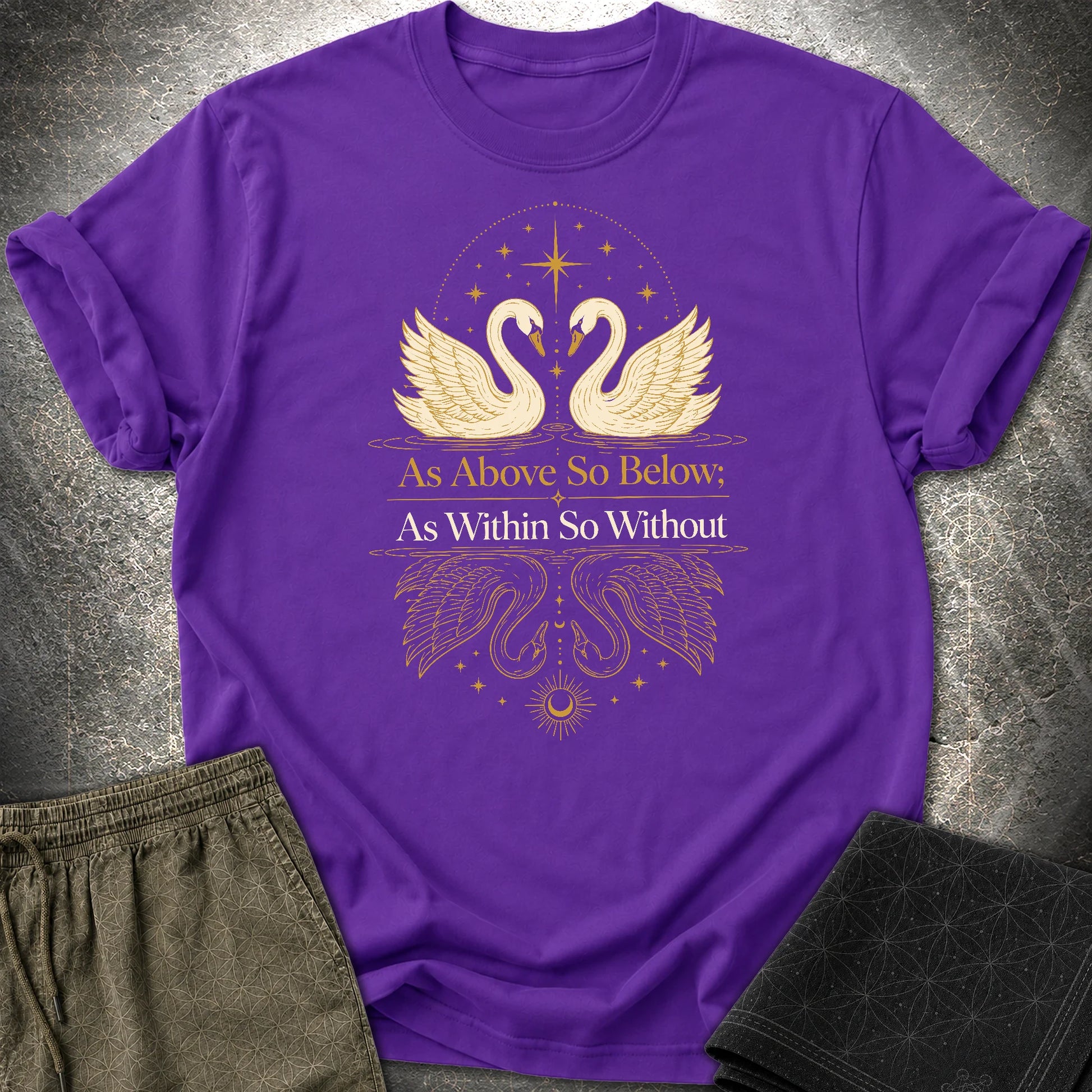 As Above So Below Swans T-Shirt - As Above So Below Swans T-Shirt - Purple
