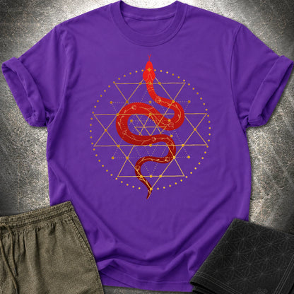 Sri Yantra Snake T-Shirt - Sri Yantra Snake T-Shirt - Purple