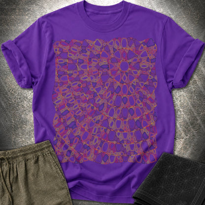 Psychedelic Sun Boho Hippie Mosaic Art T-Shirt - Psychedelic Sun Boho Hippie Mosaic Art T-Shirt - Purple