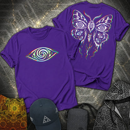 Hypnotic Eye Moth 2 Sided T-Shirt - Hypnotic Eye Moth 2 Sided T-Shirt - Purple