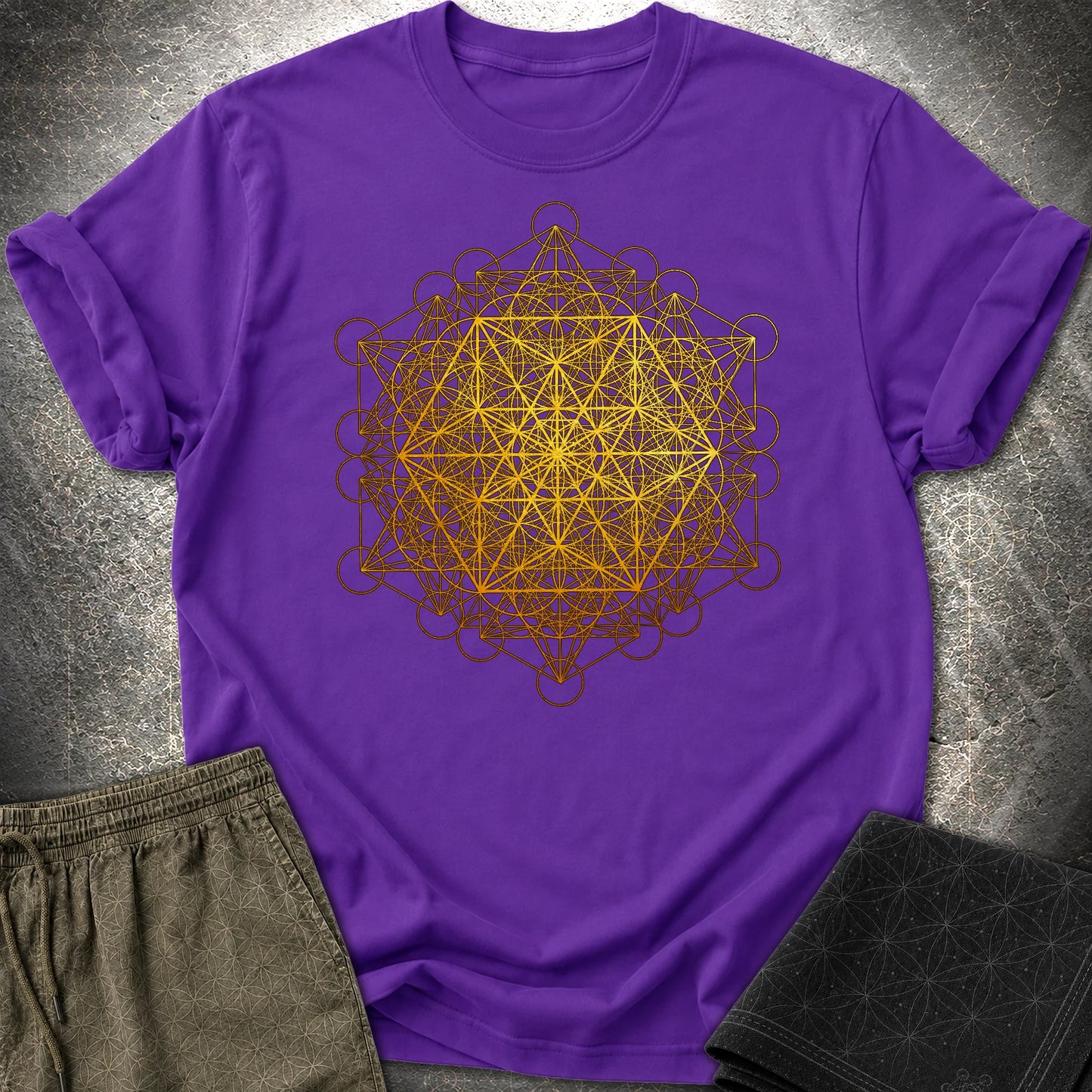 Metatron Vector Equilibrium T-Shirt - Metatron Vector Equilibrium T-Shirt - Purple