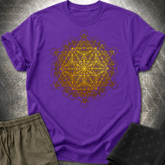 Metatron Vector Equilibrium T-Shirt - Metatron Vector Equilibrium T-Shirt - Purple