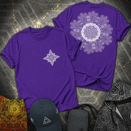 Geometric Flower 2 Sided T-Shirt - Geometric Flower 2 Sided T-Shirt - Purple