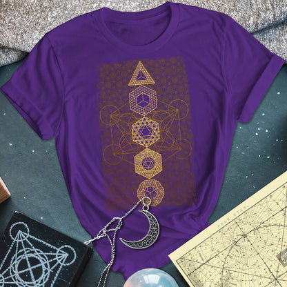 Platonic Solids Metatron's Background T-Shirt