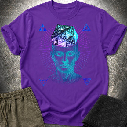 The Mathematitian Fractal Mind T-Shirt - The Mathematitian Fractal Mind T-Shirt - Purple