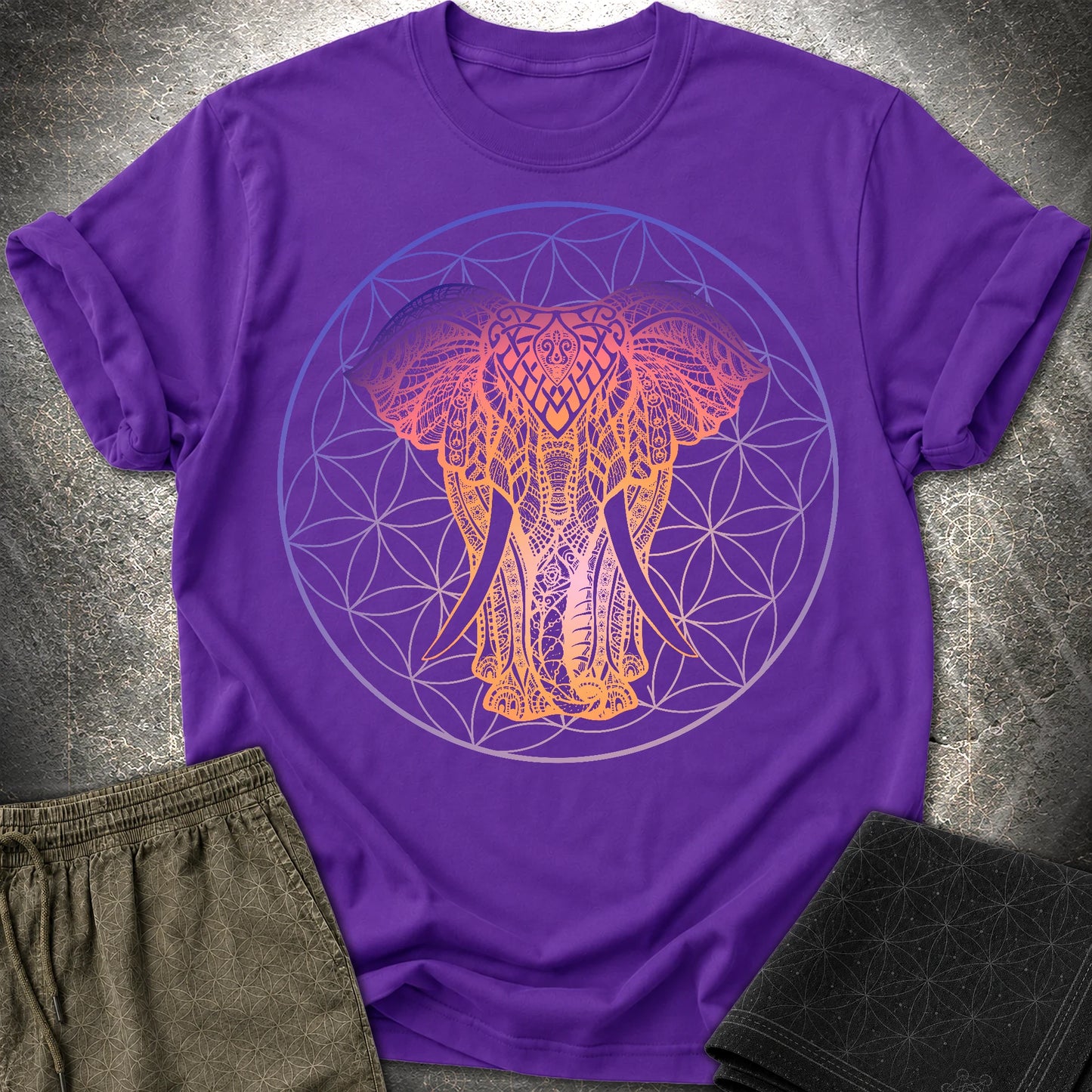 Ganesha Flower Of Life T-Shirt - Ganesha Flower Of Life T-Shirt - Purple