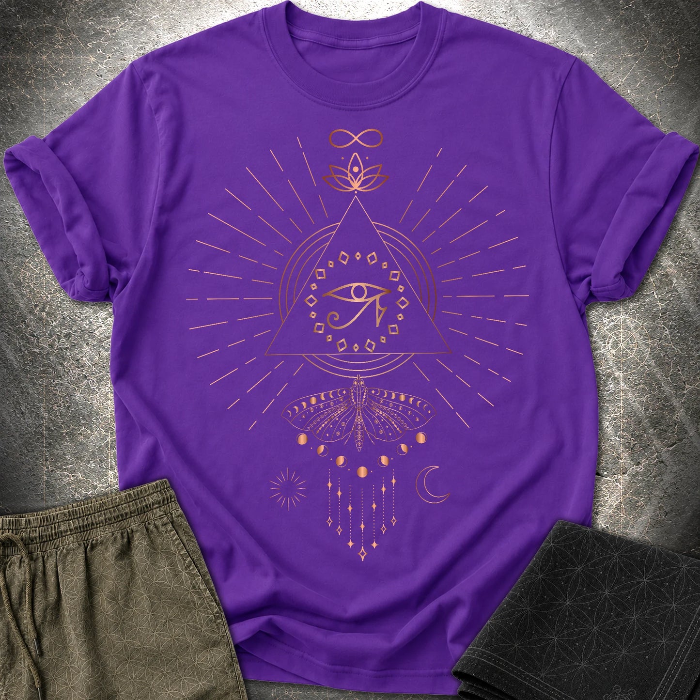 Ra Mystical Moth T-Shirt - Ra Mystical Moth T-Shirt - Purple