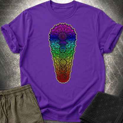 Chakra Spectrum Grounding Grid T-Shirt - Chakra Spectrum Grounding Grid T-Shirt - Purple