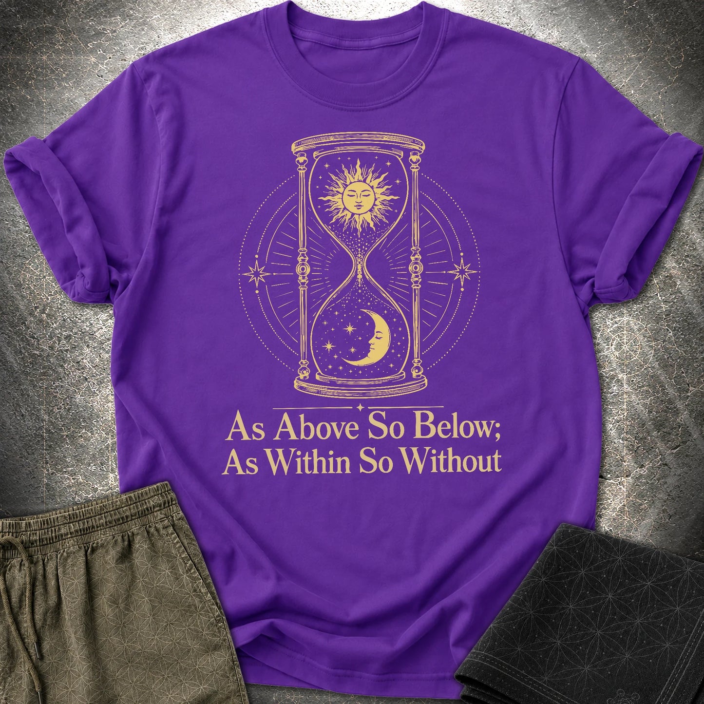 As Above So Below Hourglass - As Above So Below Hourglass T-Shirt - Purple