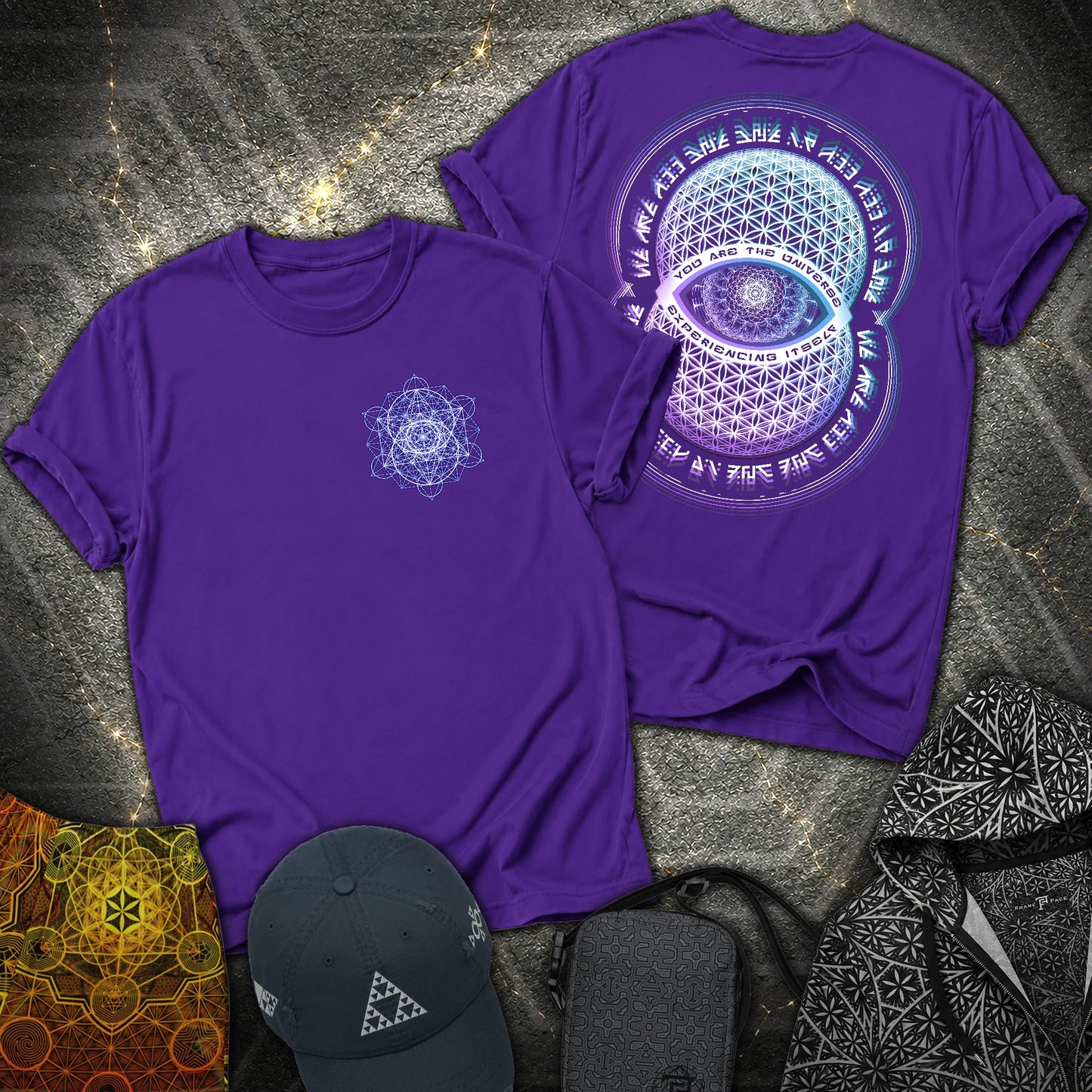 Alan Watts Universe 2 Sided T-Shirt - Alan Watts Universe 2 Sided T-Shirt - Purple