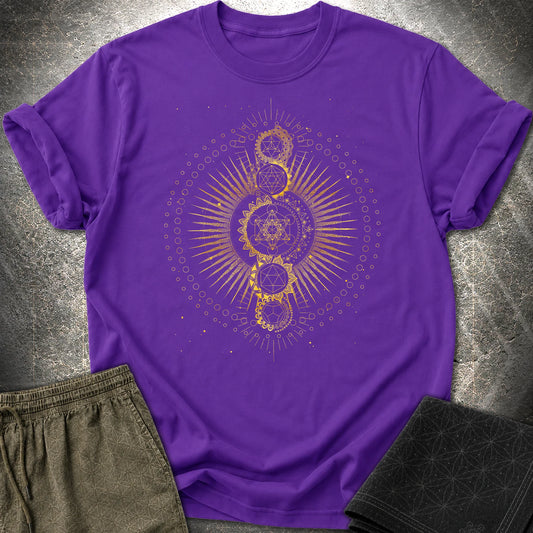 Sacred Geometry Radiating Mandala T-Shirt - Sacred Geometry Radiating Mandala T-Shirt - Purple