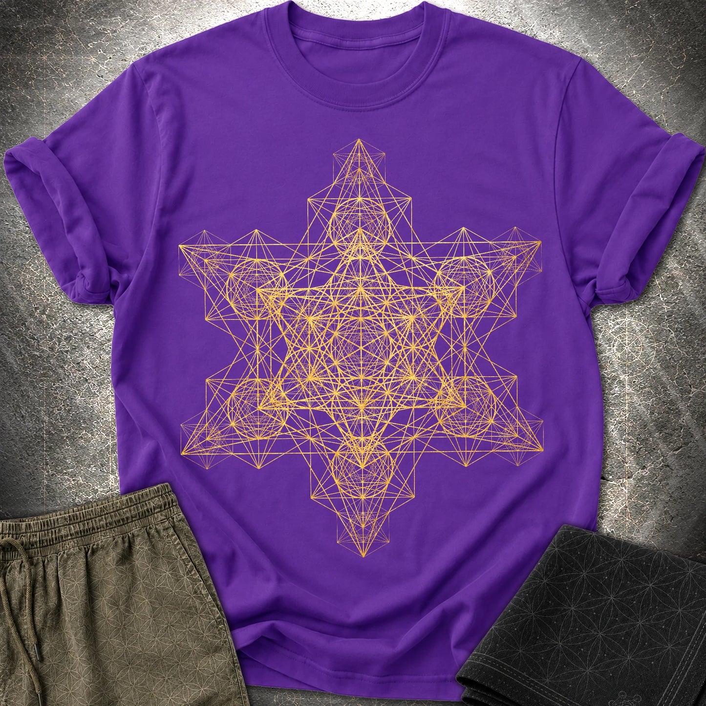 Metatron Fractal Star T-Shirt - Metatron Fractal Star T-Shirt - Purple