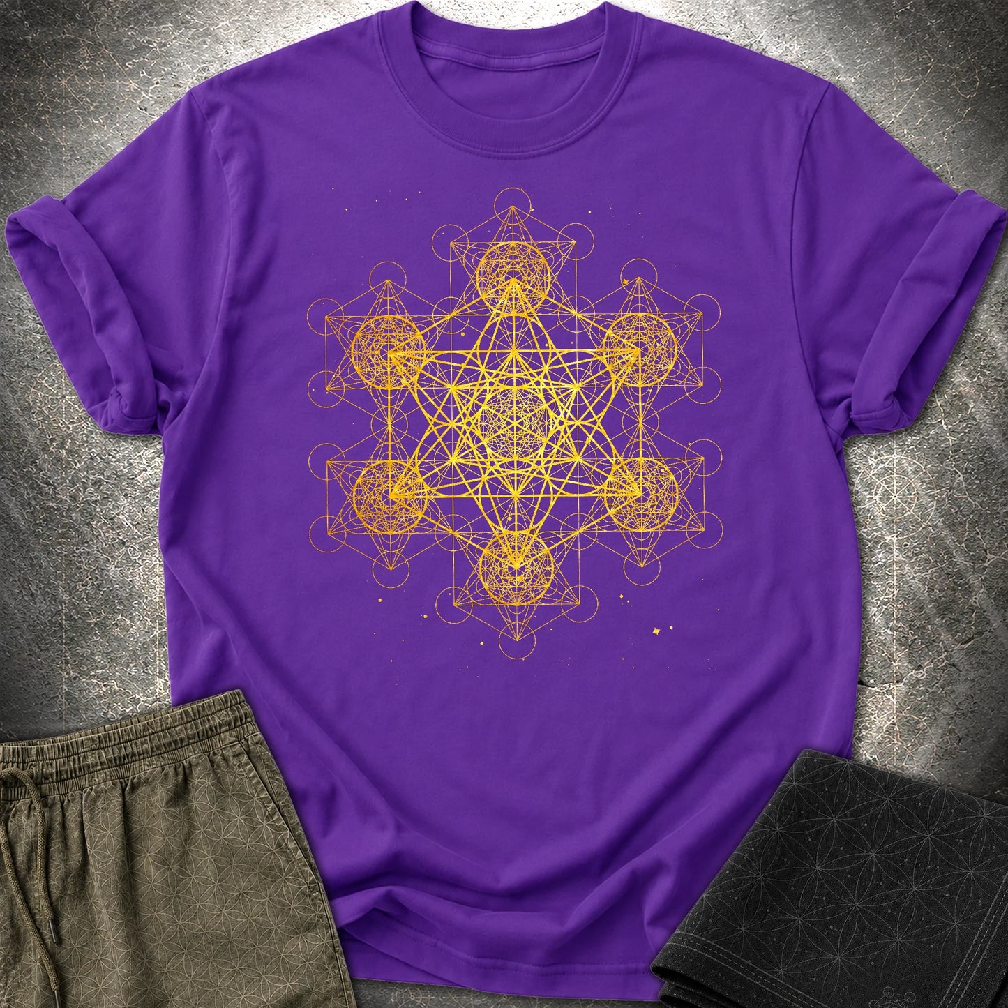 Fractal Metatron's Cube T-Shirt - Fractal Metatron's Cube T-Shirt - Purple
