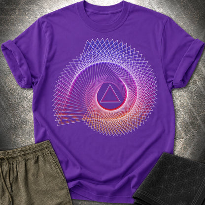 Spiralling Gradient Triangle - Spiralling Gradient Triangle T-Shirt - Purple