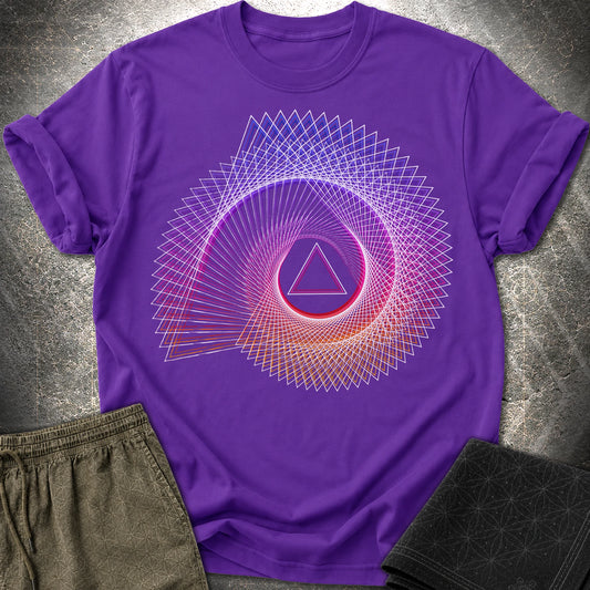 Spiralling Gradient Triangle - Spiralling Gradient Triangle T-Shirt - Purple