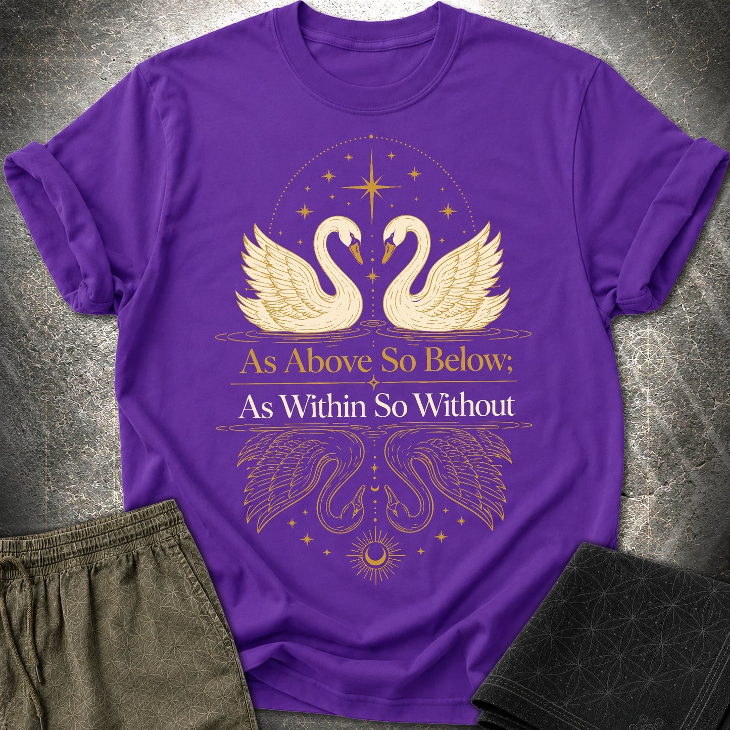 As Above So Below Swans - As Above So Below Swans T-Shirt - Purple