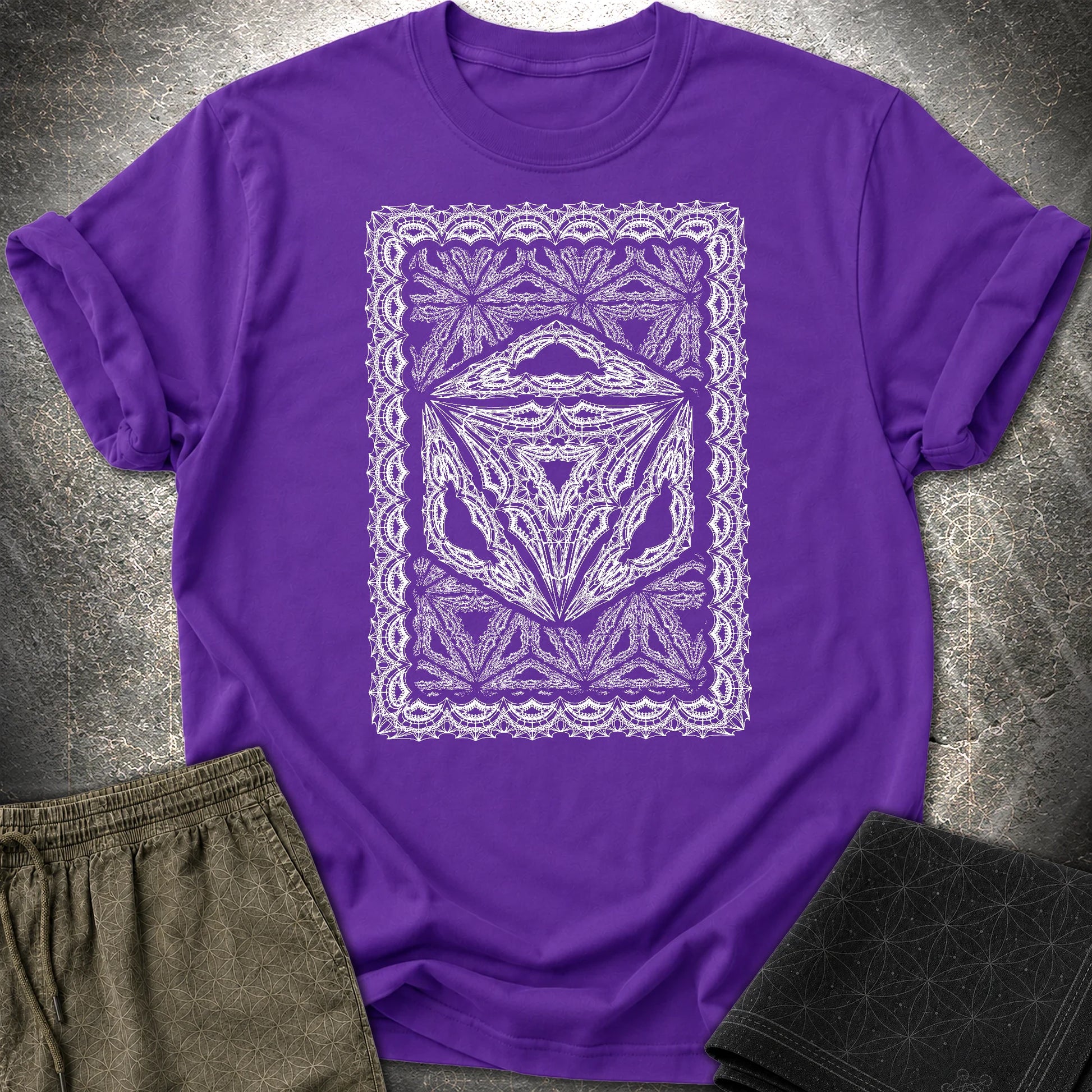 Framed Octahedron T-Shirt - Framed Octahedron T-Shirt - Purple