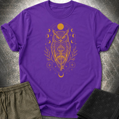 Owl Wisdom Key - Owl Wisdom Key T-Shirt - Purple