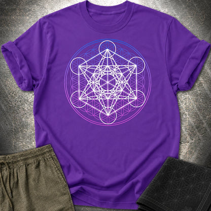 White Metatron Gradient Flower T-Shirt - White Metatron Gradient Flower T-Shirt - Purple