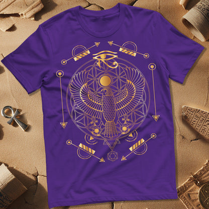 Falcon Flower Of Life Egypt T-Shirt
