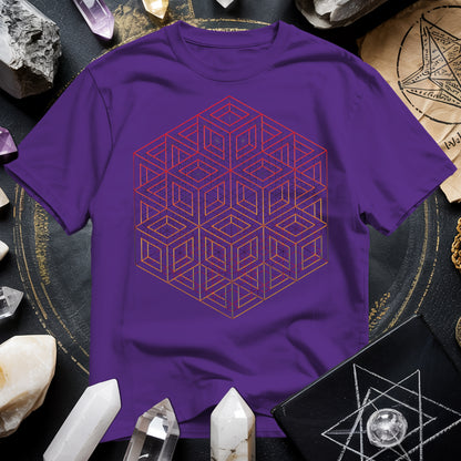 3D Wireframe Cube T-Shirt