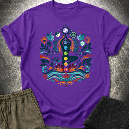 Yoga Chakras T-Shirt - Yoga Chakras T-Shirt - Purple