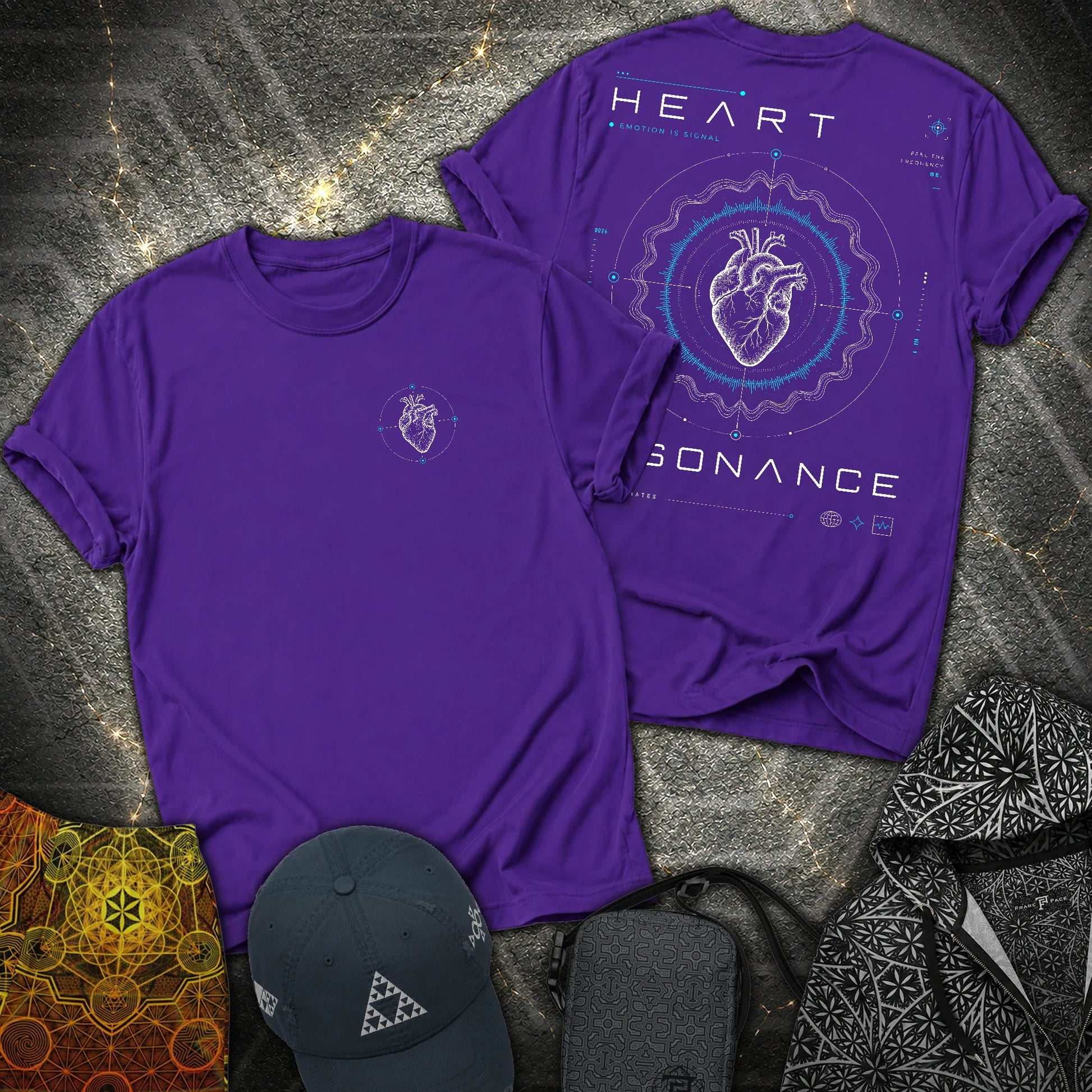 Heart Radiates - Heart Radiates 2 Sided T-Shirt - Purple