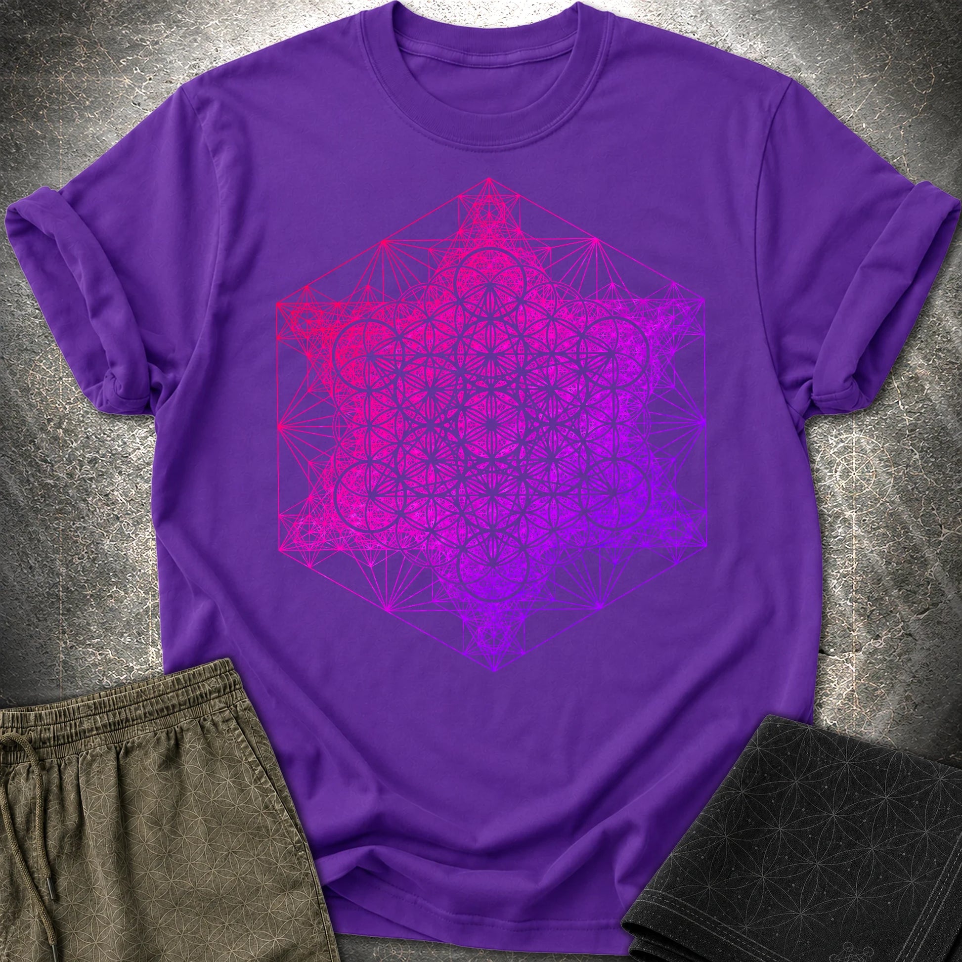 Metatron Fractal Super Structure T-Shirt - Metatron Fractal Super Structure T-Shirt - Purple