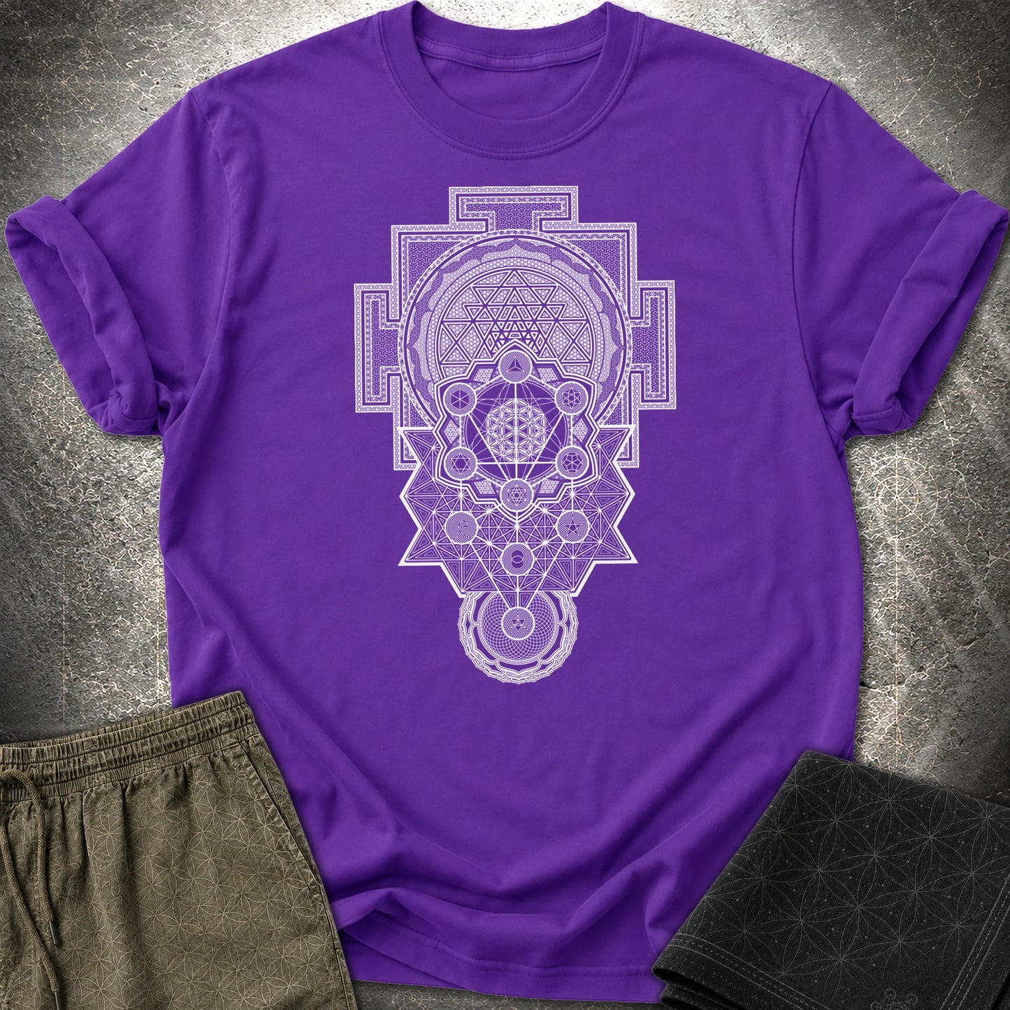 Sacred Geometry Encyclopedia T-Shirt - Sacred Geometry Encyclopedia T-Shirt - Purple