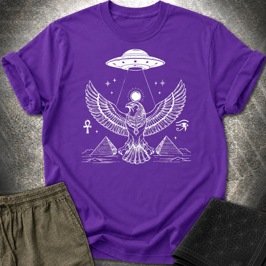 Solar Falcon Beneath the Starship - Solar Falcon Beneath the Starship T-Shirt - Purple