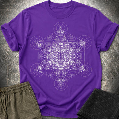 Metatron's Cube Mosaic T-Shirt - Metatron's Cube Mosaic T-Shirt - Purple