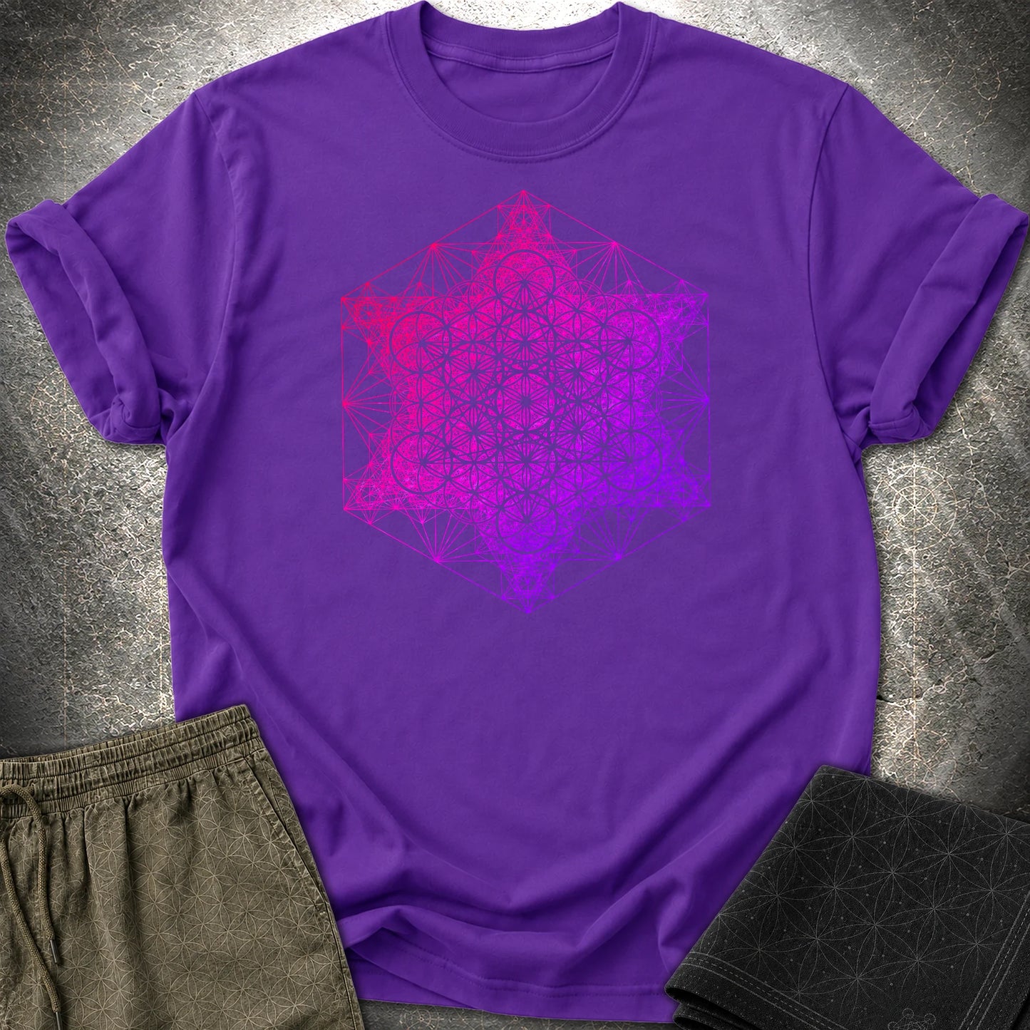 Metatron Fractal Super Structure T-Shirt - Metatron Fractal Super Structure T-Shirt - Purple
