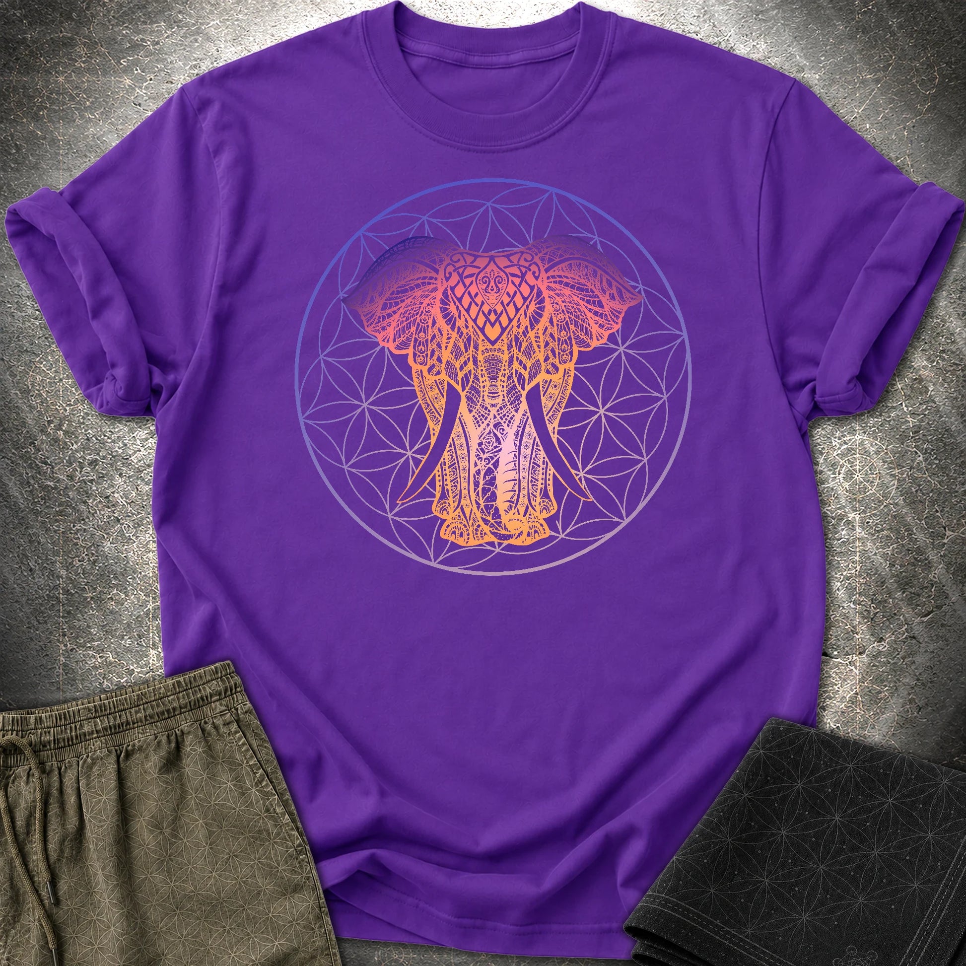 Ganesha Flower Of Life T-Shirt - Ganesha Flower Of Life T-Shirt - Purple