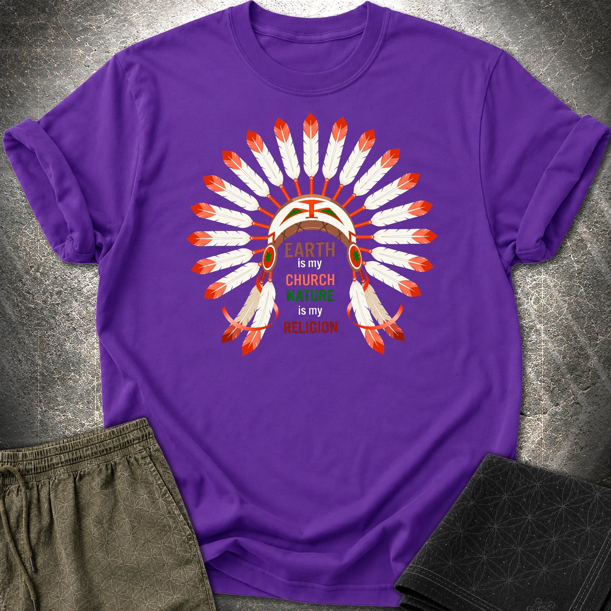 Earth Is My Church T-Shirt - Earth Is My Church T-Shirt - Purple