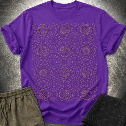 Psychedelic Geometric Kaleidoscope Boho Pattern T-Shirt - Psychedelic Geometric Kaleidoscope Boho Pattern T-Shirt - Purple