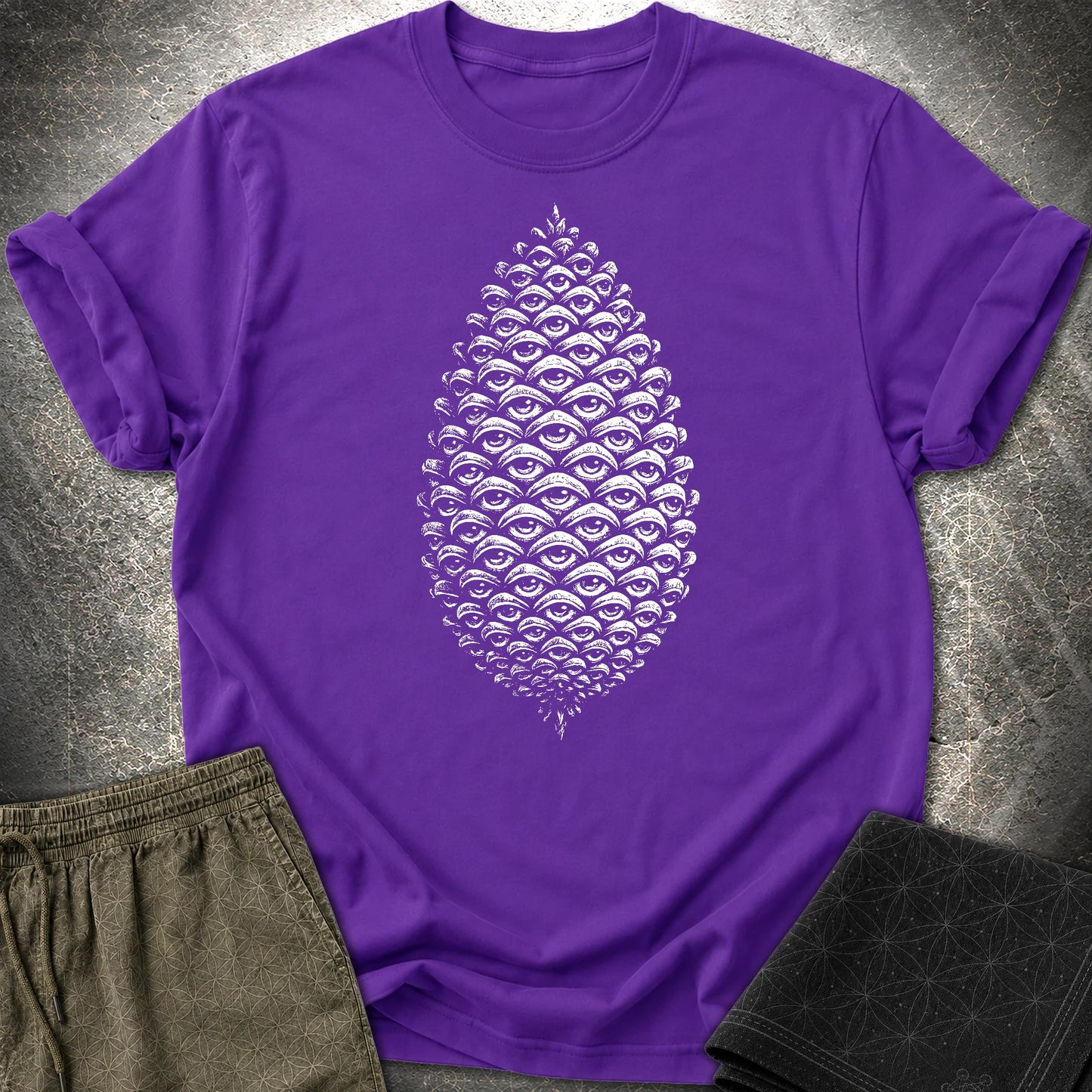 All Seeing Pinecone T-Shirt - All Seeing Pinecone T-Shirt - Purple