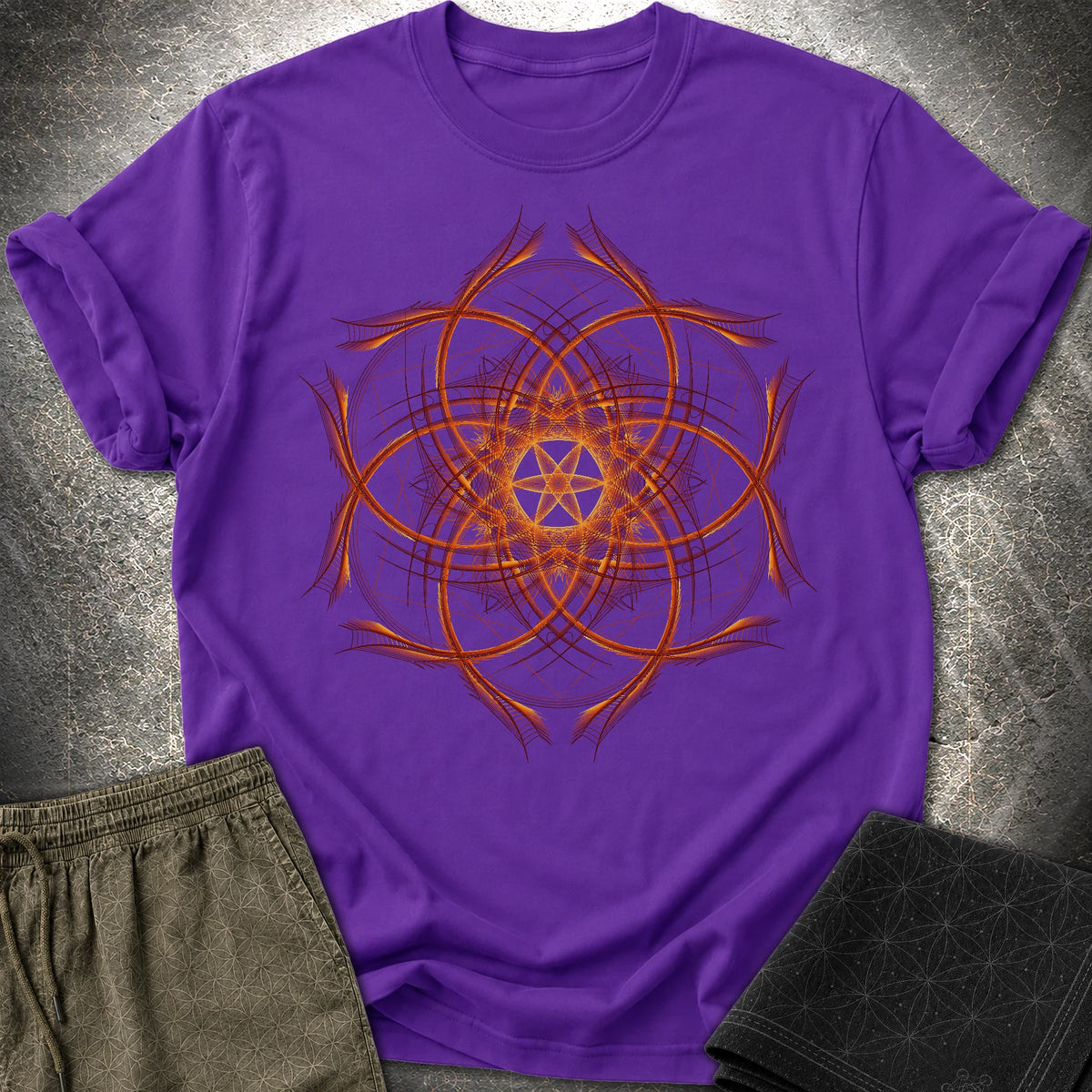 Geometric Sunset T-Shirt - Geometric Sunset T-Shirt - Purple