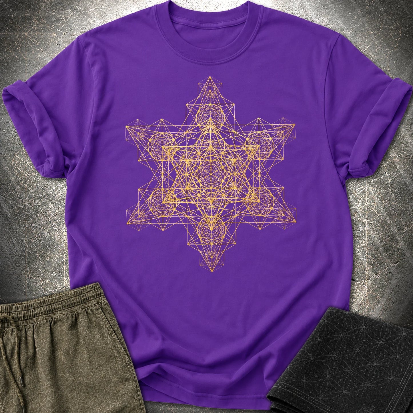 Metatron Fractal Star T-Shirt - Metatron Fractal Star T-Shirt - Purple