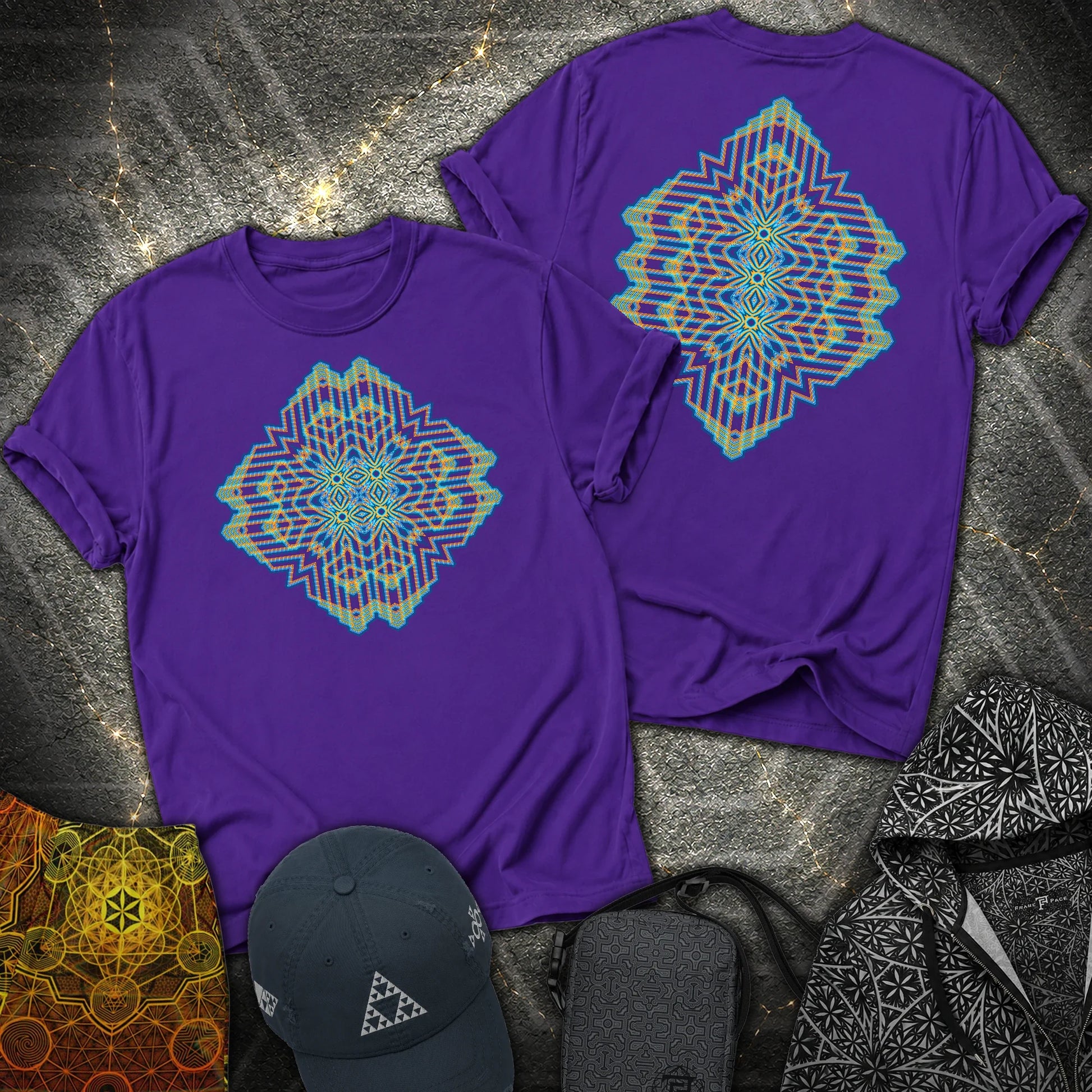 Triune Signal Temple 2 Sided T-Shirt - Triune Signal Temple 2 Sided T-Shirt - Purple