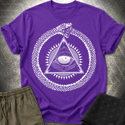 Eye Of Providence Ouroboros T-Shirt - Eye Of Providence Ouroboros T-Shirt - Purple
