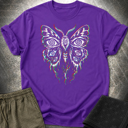 Hypnotic Eye Moth T-Shirt, Psychedelic Glitch Moth Shirt, Surreal Occult Graphic Tee - Hypnotic Eye Moth T-Shirt, Psychedelic Glitch Moth Shirt, Surreal Occult Graphic Tee - Purple