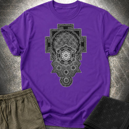 Sri Yantra Intricate Sacred Patterns T-Shirt - Sri Yantra Intricate Sacred Patterns T-Shirt - Purple