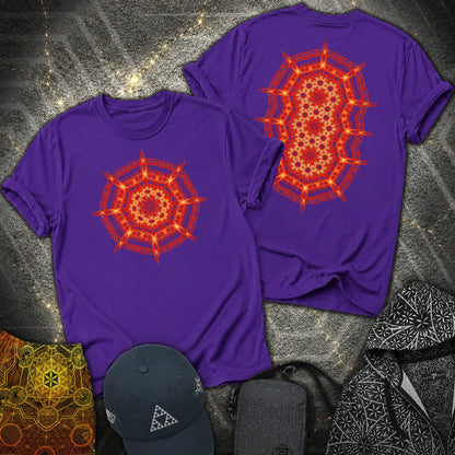 Radiant Geometry Portal Mandala 2 Sided T-Shirt - Radiant Geometry Portal Mandala 2 Sided T-Shirt - Purple