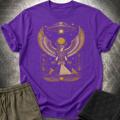 Falcon Guardian Beneath the Starship - Falcon Guardian Beneath the Starship T-Shirt - Purple