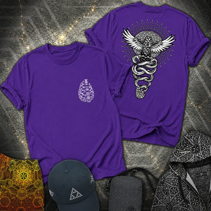 Pineal Gland Awakening 2 Sided T-Shirt - Pineal Gland Awakening 2 Sided T-Shirt - Purple