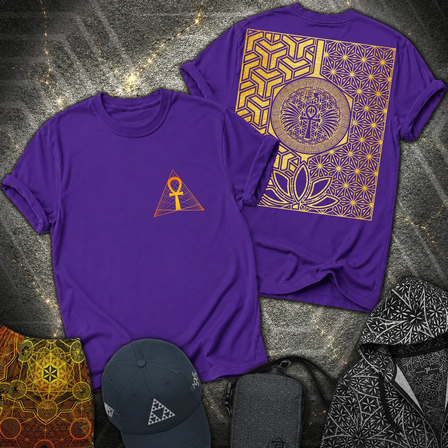 Ankh Egypt 2 Sided T-Shirt - Ankh Egypt 2 Sided T-Shirt - Purple